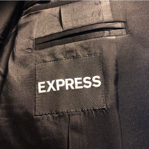 Express Men’s Wool Blend Blazer Black Size 42R - Picture 2 of 8